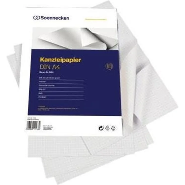 Soennecken, Kopierpapier, Kanzleipapier Papierformat: DIN A3 Ausführung der Lineatur: kariert (80 g/m², 250 x, A3)