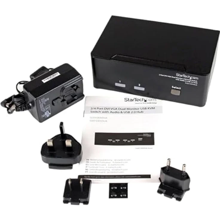 StarTech.com Dual DVI VGA 2 Port Monitor Audio Switch 2-fach KVM Umschalter USB 2.0 1920x1200 - 2 x USB 2.0 4 x DVI-I 4 x Klinke (Buchse) – Bild 6