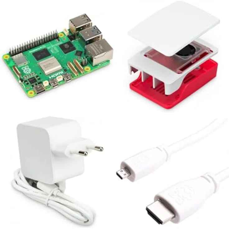 BerryBase Raspberry Pi 5, 8GB RAM Light Starter Kit mit Gehäuse und Zubehör, weiß – Bild 1