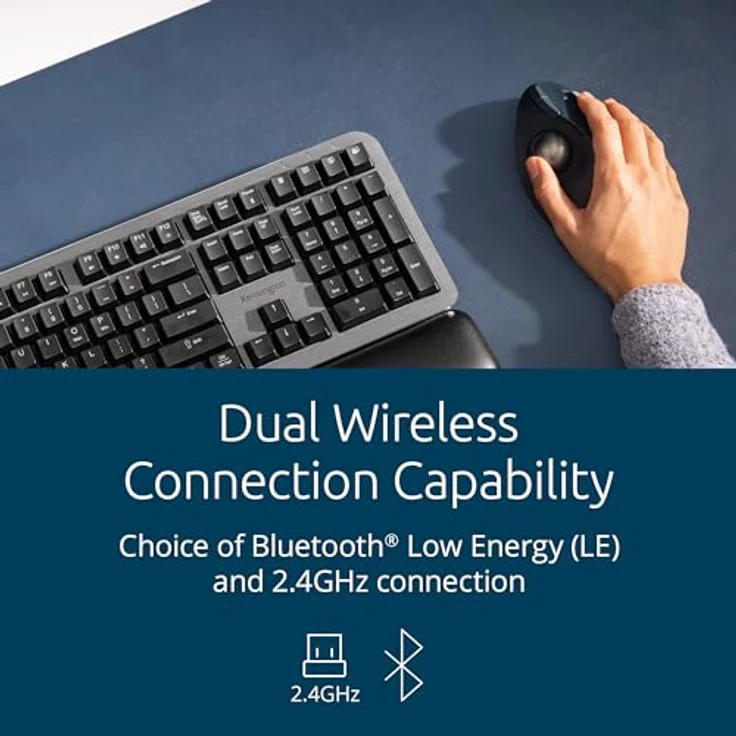 Kensington Trackball Pro Fit Ergo TB550 (Kabellos, Kabelgebunden), Maus, Blau, Grau, Schwarz – Bild 5