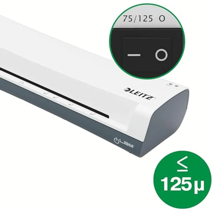 Leitz iLAM Home A3 Laminiergerät, Für 75 bis 125 mic Laminierfolien, 3 Minuten Aufwärmzeit, Inkl. Starterkit mit Folien, Ideal für den Einsatz Zuhause, Home Office & Schule, Weiß, 74320001 – Bild 3