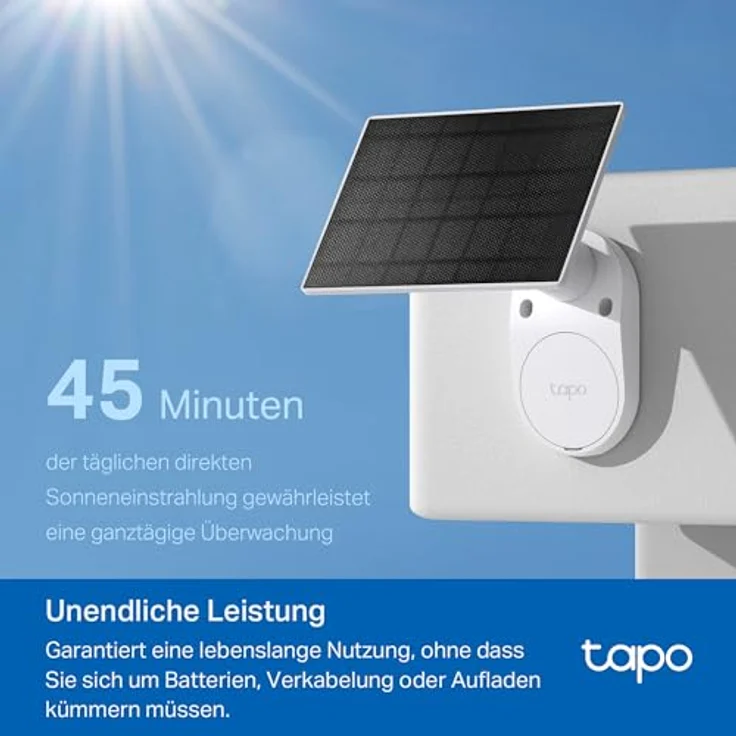 Tapo C410 KIT Solar Überwachungskamera Aussen Akku, 2K 3MP, Farbnachtsicht, 6400-mAh Akku, Zwei-Wege-Audio, Personenerkennung, Alexa&Google Assistant, 2,4 GHz – Bild 3
