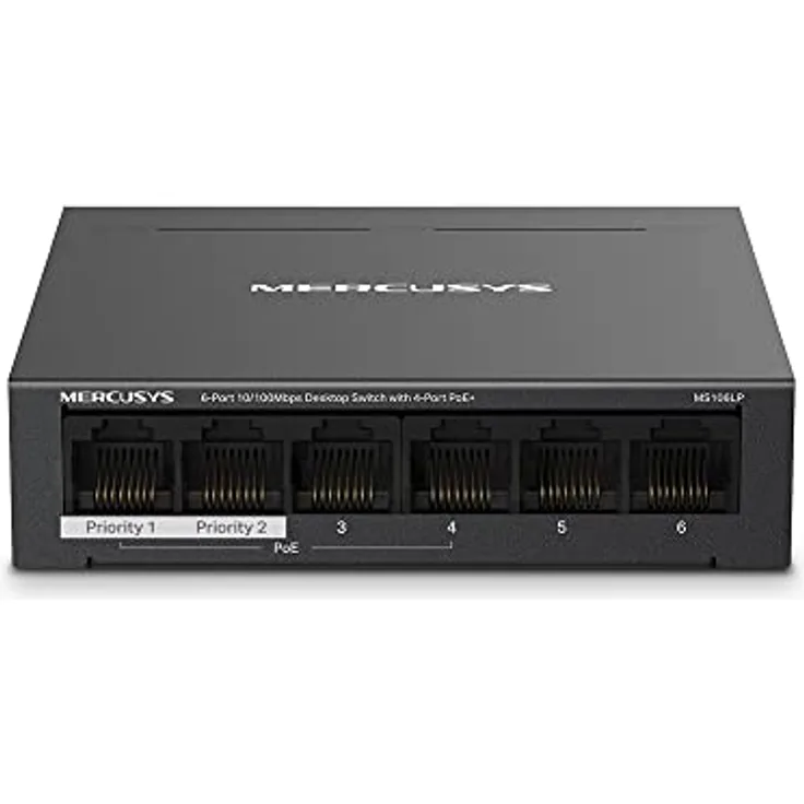 MERCUSYS TP-Link MS106LP PoE+ Switch 6 Ports, 4 PoE+, 30W, Metallgehäuse, Plug & Play
