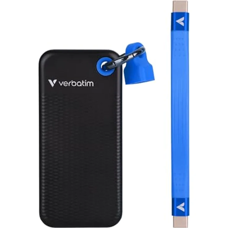 Verbatim Pocket SSD USB 3.2 Gen 2 1TB Black/Blue - Kompakte 1TB SSD mit ultraleichtem Design und 10 Gbps Übertragungsgeschwindigkeit – Bild 2