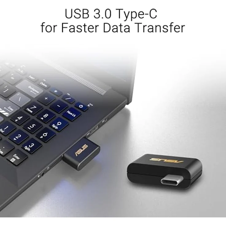 ASUS USB-BE93 Mini, Kabelloser WLAN Stick mit USB Typ-C und Wi-Fi 7 (802.11be), Schwarz – Bild 5