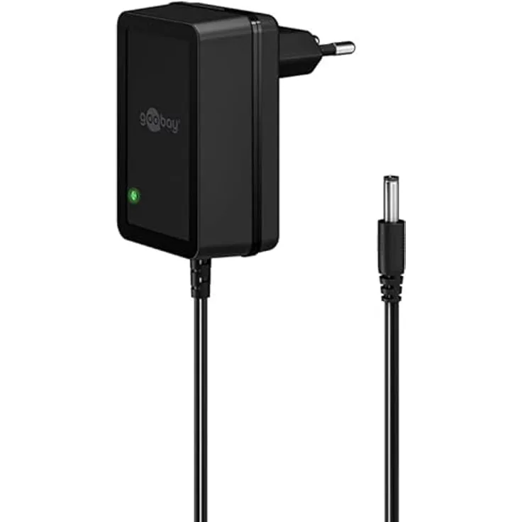 goobay 64975 Universal Netzteil 12 V / 18 W 1,5 A Steckernetzteil/Ersatznetzteil mit DC-Stecker 5,5 mm x 2,1 mm für TV Box, Router, LED-Streifen, Videokamera / 1.8 Meter