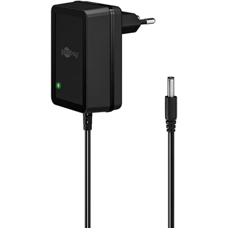 goobay 64975 Universal Netzteil 12 V / 18 W 1,5 A Steckernetzteil/Ersatznetzteil mit DC-Stecker 5,5 mm x 2,1 mm für TV Box, Router, LED-Streifen, Videokamera / 1.8 Meter – Bild 1