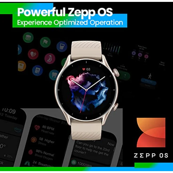 Amazfit Smartwatch GTR 3 46mm mit Gesundheitsüberwachung, SpO2, Schlaf, Stress, Zyklusüberwachung, SportuhrGPS Sportuhr mit 150+ Sportmodi, 21 Tage Akku, Alexa für Herren Damen, AMOLED Always-on-Display – Bild 3