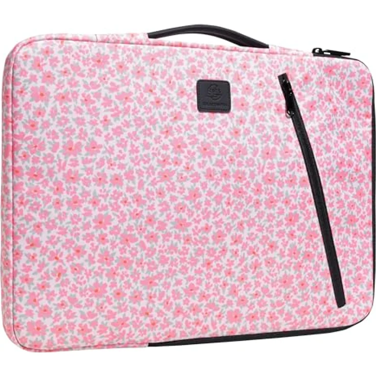Exacompta Laptophülle Liberty, Kunstfaser in Rosa, für Laptops bis 40,6 cm (16 Zoll), leichte Notebooktasche mit versenkbarem Griff und Schaumstoffpolsterung – Bild 3