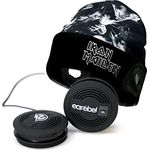 Earebel x Iron Maiden Sound by JBL Bluetooth 5.0 On-Ear Kopfhörer mit Mikrofon - Style Dock Beanie mit Iron Maiden Tailgunner Design, Schwarz