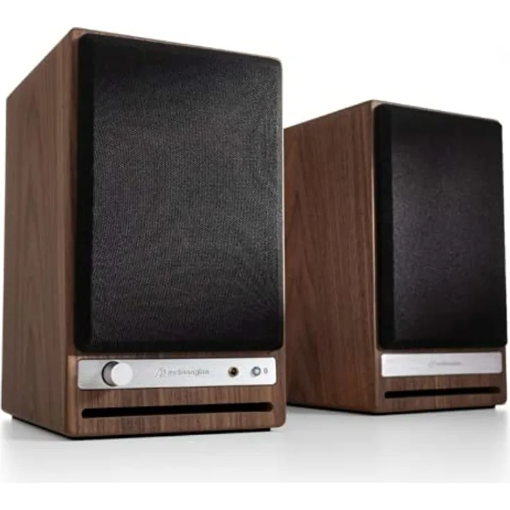 Audioengine HD4 Wireless Speaker Bluetooth | Desktop Monitor Speakers | Home Music System aptX HD Bluetooth, 120W Powered Wireless Bookshelf Stereo Speakers Pair | 24-bit DAC (Black)