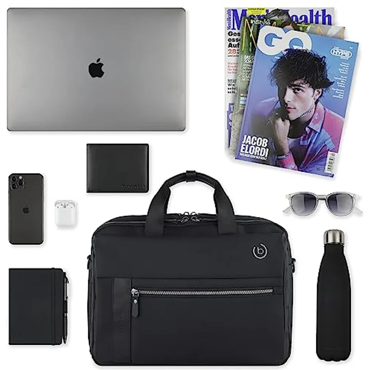 bugatti Aktentasche Nero Workbag Medium, elegante Businessunterlagen-Organisation – Bild 5
