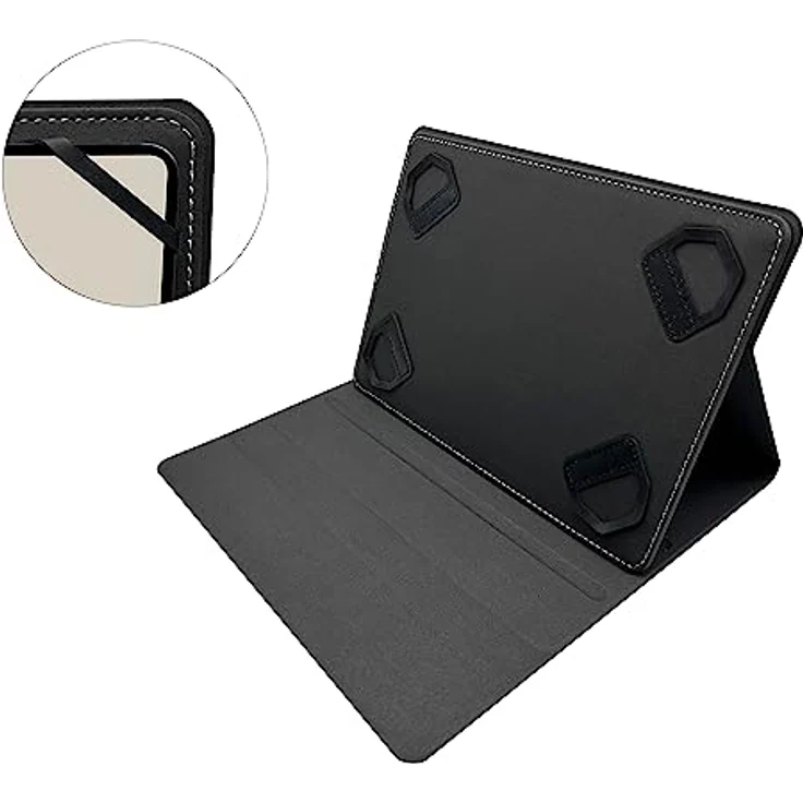 Lobwerk 2in1 Bluetooth Tastatur und Universaltasche für Tablets 9-11 Zoll, schwarze Schutzhülle mit Beleuchtung und magnetischem Verschluss – Bild 5