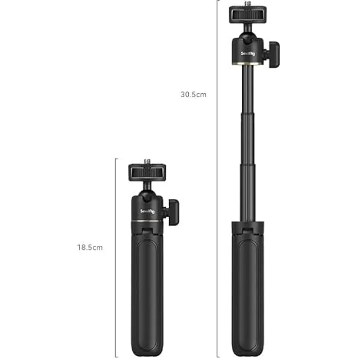 SmallRig 4369 Smartphone Vlog Stativ Kit VK-50, Tragfähigkeit 1,5 kg, zusammenklappbares Design, inkl. Tisch-Teleskopstativ und LED-Videoleuchte – Bild 3
