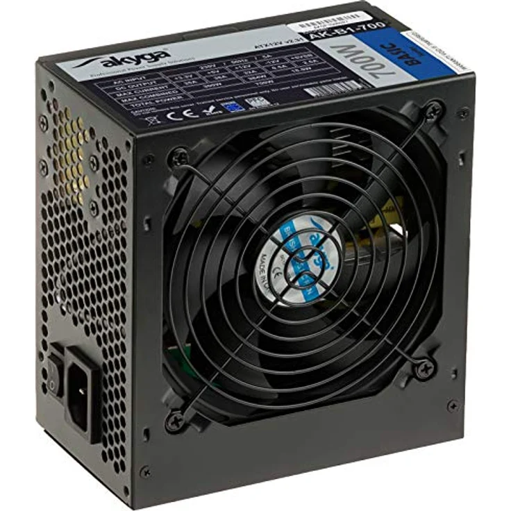 AKYGA Basic Power Supply AK-B1-700BE, 700W ATX 2.31 Black Edition, 5x SATA, PCI-E 6+2 Pin, 120mm Fan, PPFC – Bild 2