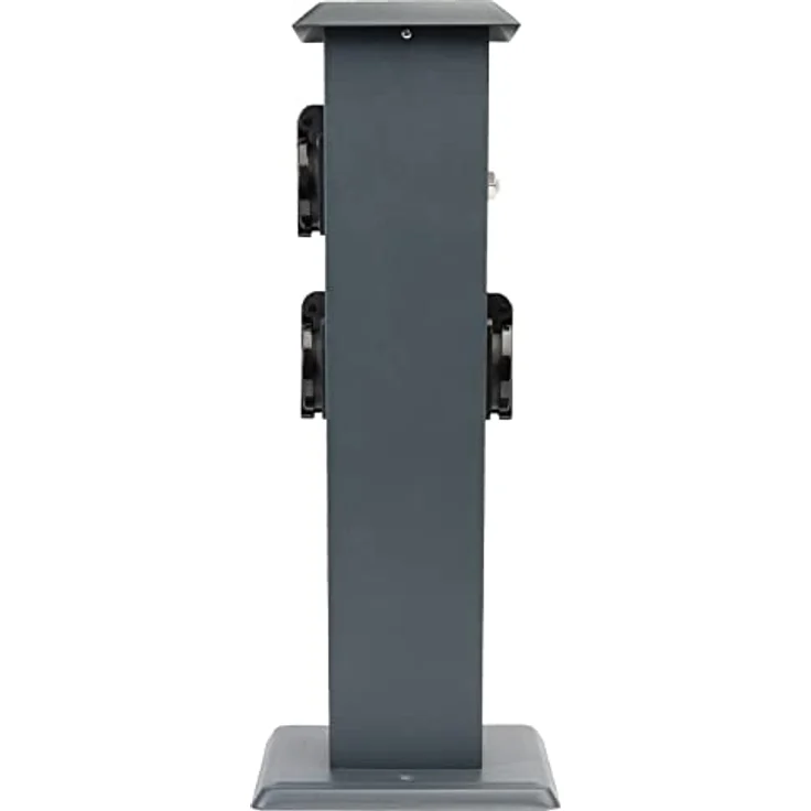 Grafner Steckdose Steckdosensäule anthrazit mit 4 Außensteckdosen Edelstahl Gartensteckdose Energiesäule – Bild 4