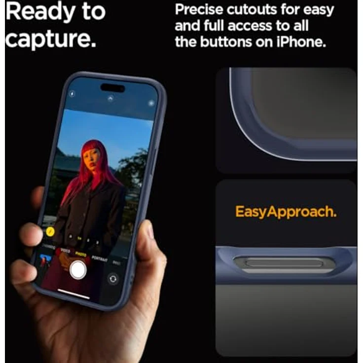 Spigen iPhone 16 Pro Max Hülle [Anti-Yellowing] Ultra Hybrid Case Handyhülle Schutzhülle Cover Transparent Durchsichtig Dünn Slim -Navy Blue – Bild 5