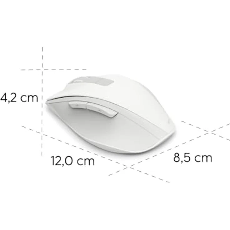 Hama WM-500 Funkmaus, ergonomisch, 1600 DPI, 6 Tasten, leise, Akku, Weiß – Bild 7