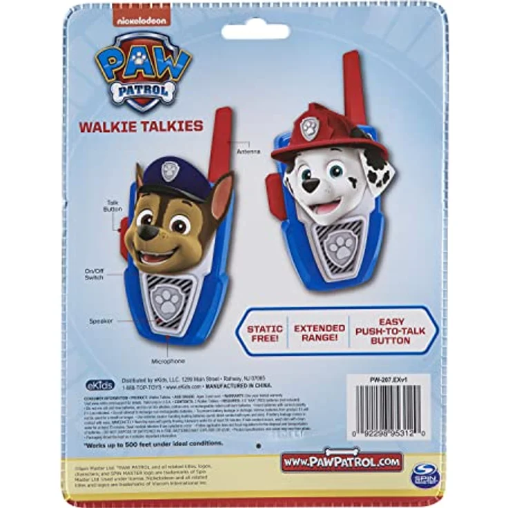 eKids Walkie Talkie Ekids Paw Patrol Walkie Talkie für Kinder mit toller 3d Optik – Bild 4