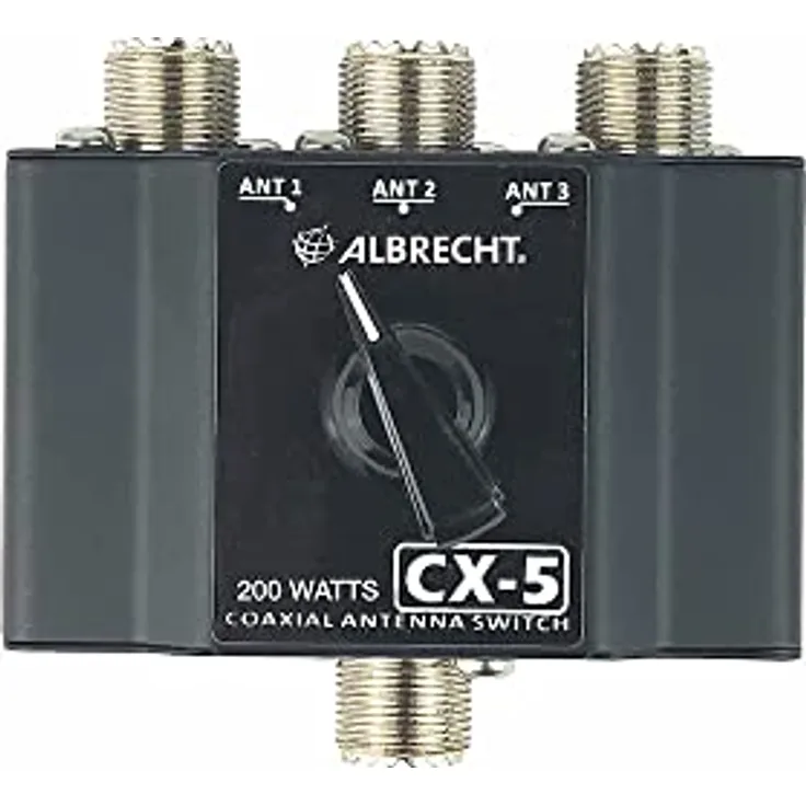 Albrecht CX-5, 3-Wege Antennenschalter für CB-Funk, max. 200 W, Frequenzbereich 0 - 500 MHz, PL-Anschlüsse