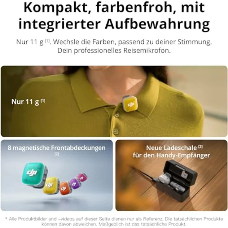 DJI Mic Mini 2, Kompaktes drahtloses Mikrofonset mit 2 TX, 1 Mobile RX, Ladeschale und 48 Stunden Betriebszeit – Bild 3