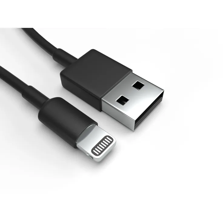 Justcom Lightning Ladekabel für Apple iPhone SE 2022, 50 cm, schnelles Aufladen mit bis zu 1,5 A, schwarz