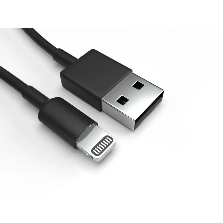 Justcom Lightning Ladekabel für Apple iPhone SE 2022, 50 cm, schnelles Aufladen mit bis zu 1,5 A, schwarz