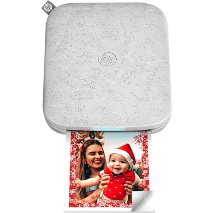 HP Sprocket 3x4" Sofortbilddrucker - Tragbarer, kabelloser Farbdrucker mit Zink-Fotopapier und Kreativ-App, weiß – Bild 1