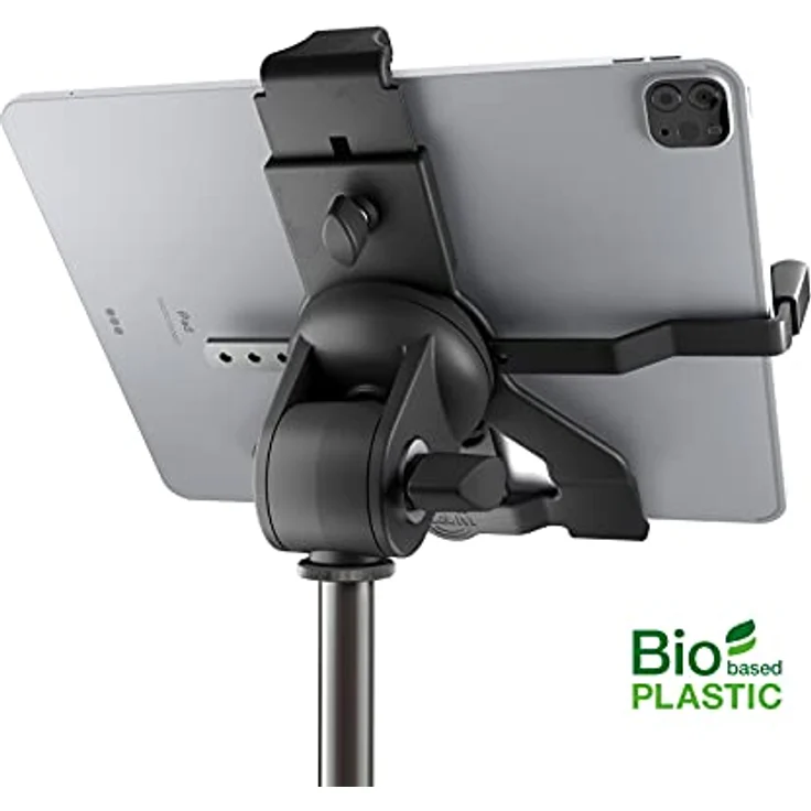 K&M 19775 Tablet-PC-Stativ Schwarz, Biobased Kunststoff - neigbare, klappbare Halterung für gängige Marken - Dreifuß, 15,8 - 28 cm – Bild 4
