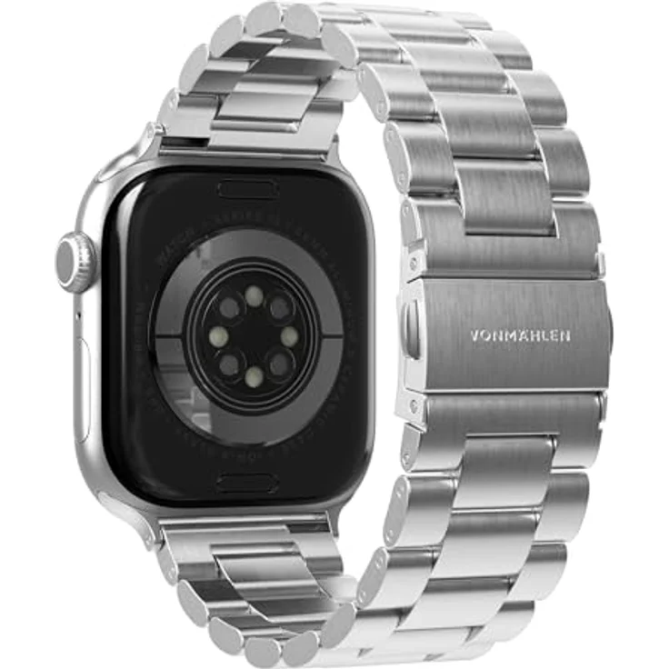 VONMÄHLEN Link Bracelet, Edelstahlarmband für Apple Watch, Titan Grad 2, Silber, 40 | 41 | 42mm, elegantes Five-Link Design, leicht anpassbar – Bild 4