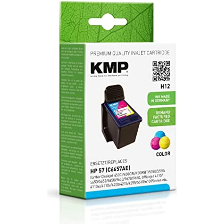 KMP Tintenpatrone passend für HP 57 (C6657AE) 3-farbig - für Deskjet 450Ci, Officejet 4110, Photosmart 100, PSC1110, etc.