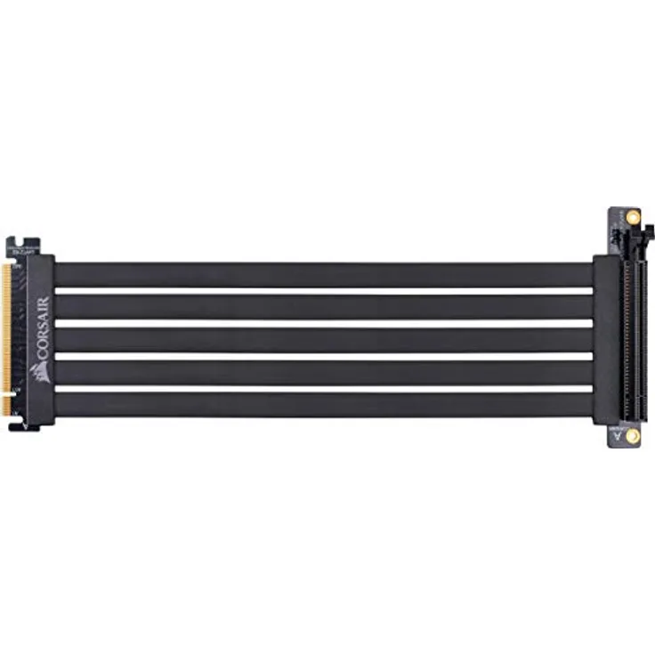 Corsair Premium PCIe 3.0 x16-Verlängerungskabel, 300 mm (EMI-abgeschirmt, vollflexibel, 90-Grad-weiblicher PCIe-Anschluss), schwarz