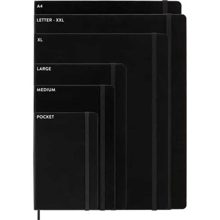 Moleskine XL Notizbuch, Punktraster, schwarz, mit abgerundeten Ecken und erweiterbarer Innentasche – Bild 6