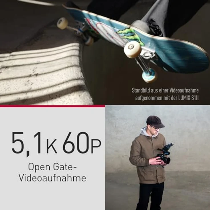 Panasonic LUMIX S1II, Vollformat Kamera mit 24MP, 4K 120p, 5.1K 60p Open Gate Video, Active I.S, 4:2:2 10-bit Aufnahme, L-Mount, DC-S1M2E – Bild 5