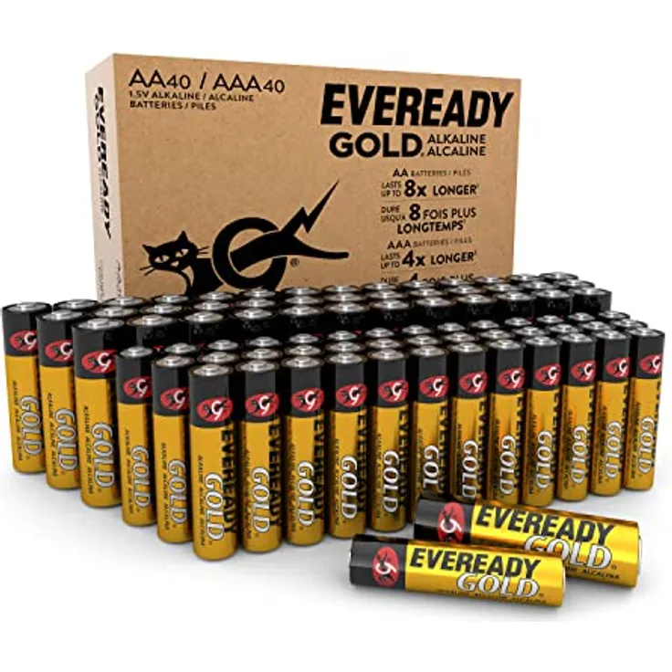 Eveready Gold Alkaline AA + AAA Batterien (80er Pack), Kombipackung