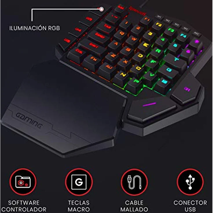 Redragon - DITI Mini Teclado Mecánico Gaming RGB Keypad Negro – Bild 5