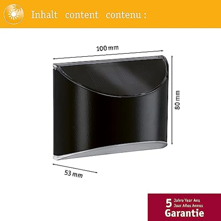 Paulmann 94233 Solar Wegeleuchte LED Außenleuchte incl. 1x0,05 Watt Anthrazit Kunststoff 3000 K Warmweiß – Bild 5