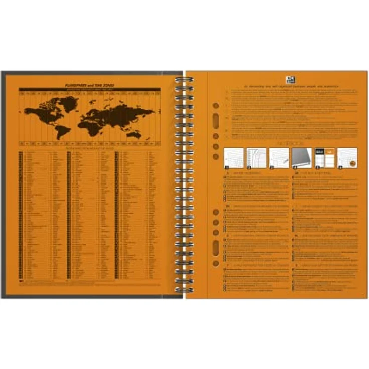 OXFORD Notizbuch International Optik Paper A5+, 80 g/qm, 5mm kariert, 80 Blatt, schwarz, doppelspiral gebunden, Scribzee-kompatibel – Bild 3