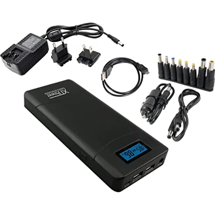 XTPower® XT-20000QC3-PA Powerbank inkl. Netzteil - moderner DC + USB QC3 Akku mit 20400mAh - 1x USB, 1x USB QC3 und DC Anschluss von 12 bis 24V 65W - für Laptop Tablet iPhone Galaxy – Bild 4