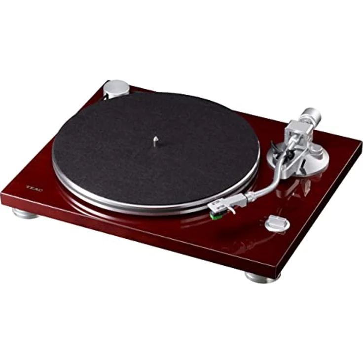 TEAC TN-3B-SE Manueller Plattenspieler (Riemenantrieb, MM (elektromagnetisch), Aluminium Tonarm) rot – Bild 4