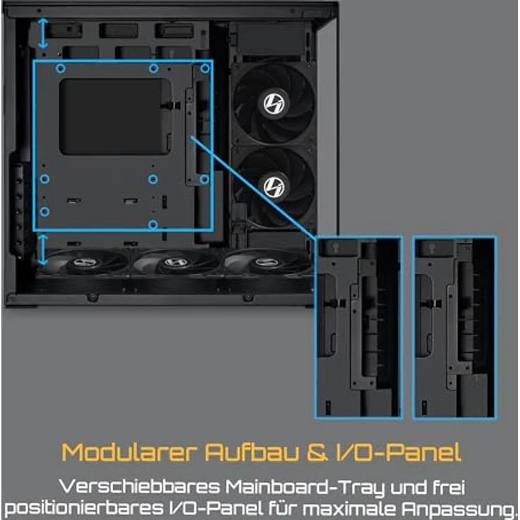 Lian Li O11 Dynamic Mini V2 Flow, Mini-ATX PC-Gehäuse in Schwarz mit 5x 120-mm-Lüftern und Tempered Glass – Bild 6
