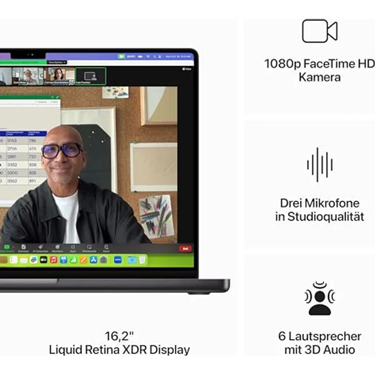 Apple MacBook Pro 16" (2023), Apple M3 Pro, 18 GB RAM, 512 GB SSD, Space Schwarz – Bild 4