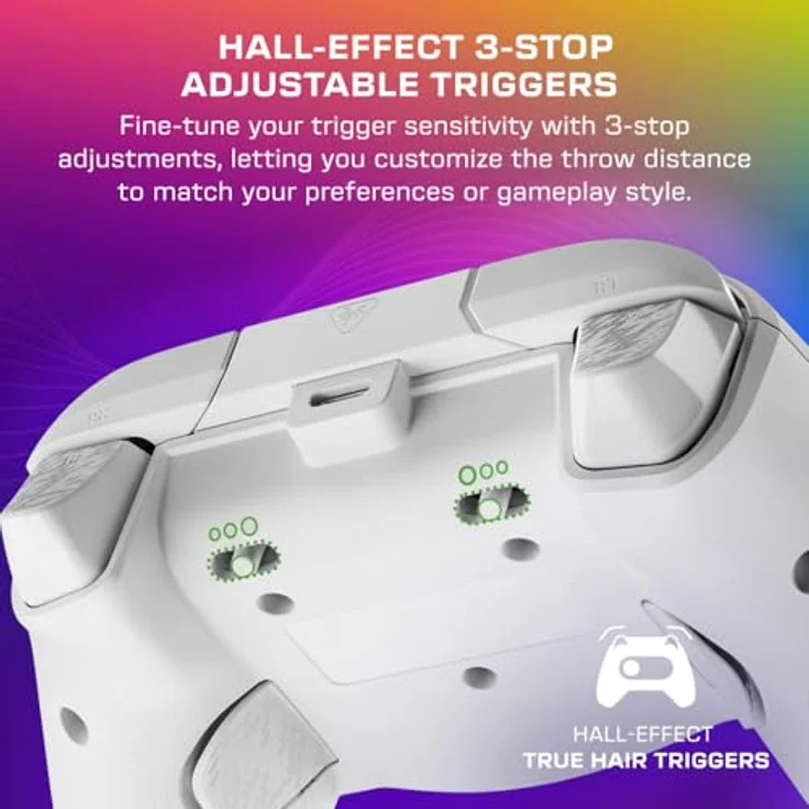 Turtle Beach Afterglow Wave Wired Controller, Gaming Controller mit RGB-Beleuchtung, ergonomischem Design und einstellbaren Hall-Effekt-Abzügen, Weiss – Bild 2