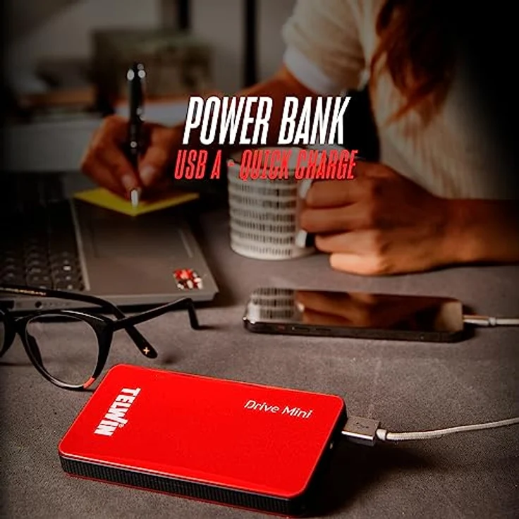 Telwin 829564 Drive Mini, Tragbares Notladegerät Starter mit 1000A Spitzenstrom, Powerbank mit USB-C/A, 12V, 6500 mAh – Bild 6