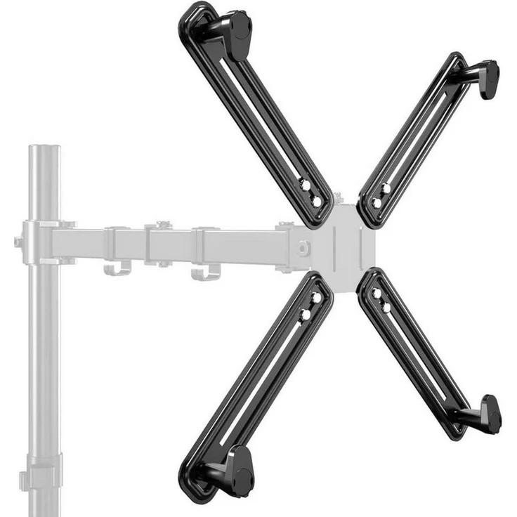 LuxusKollektion Monitorarm Halterungsset für 13-32 Zoll Bildschirme, VESA Adapter in Mattschwarz - Robuster Stahl, für 75x75mm und 100x100mm Monitore