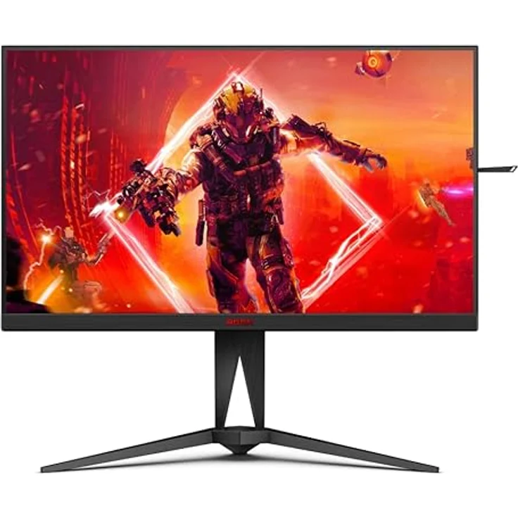 AOC AGON AG325QZN - 32 Zoll QHD Gaming Monitor, 0,5ms MPRT, 240 Hz, FreeSync Premium, HDR 400 (2560x1440, HDMI, DisplayPort, USB Hub) schwarz/rot – Bild 2