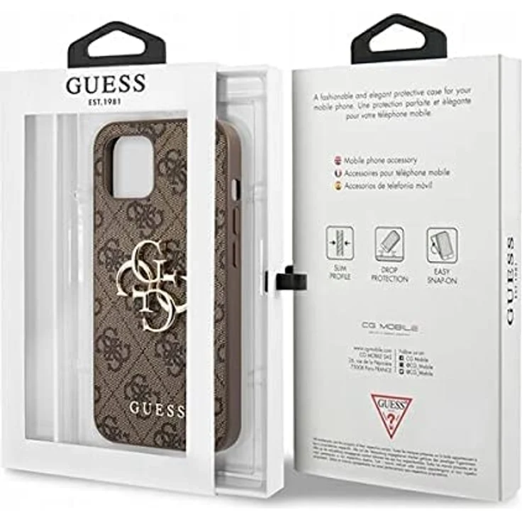 Guess GUHCP13M4GMGBR hülle für iPhone13 6,1" braun 4G Big Metal Logo – Bild 4