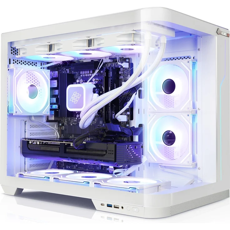 kiebel.de Gaming PC Panorama Curve IX, AMD Ryzen 7 9800X3D, 32GB DDR5, AMD Radeon RX 9070 XT 16GB, 2TB SSD, Windows 11, ATX Midi Gehäuse in Weiß