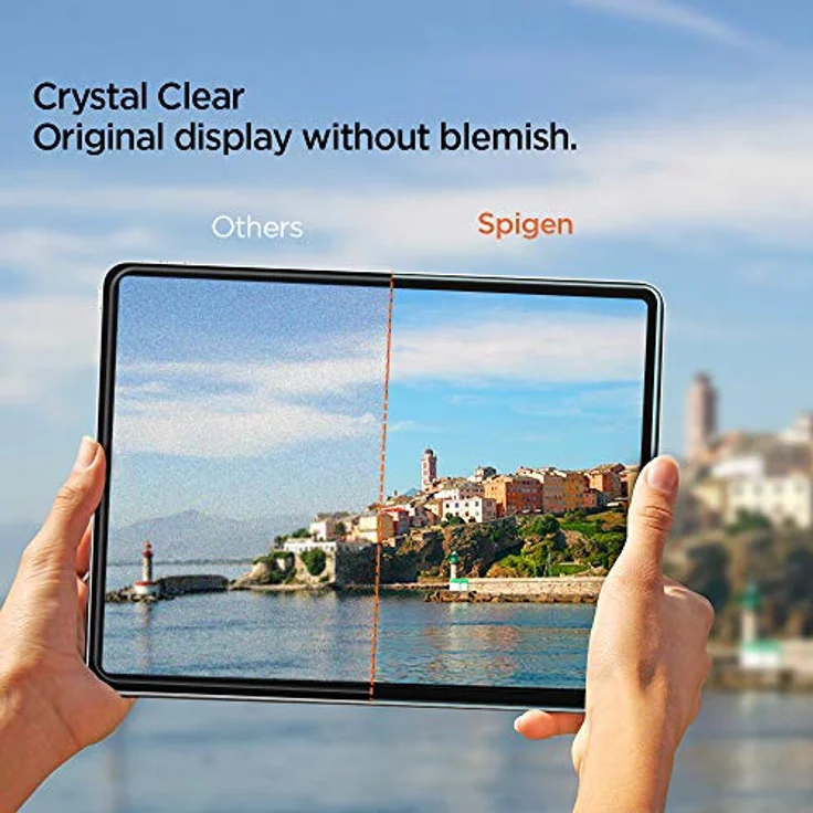 Spigen Glas.tR Slim Schutzfolie kompatibel mit iPad Pro 12.9 Zoll M2 (2022), iPad Pro 12.9 Zoll (2021/2020/2018), Kristallklar, Kratzfest, 9H Härte Folie – Bild 3