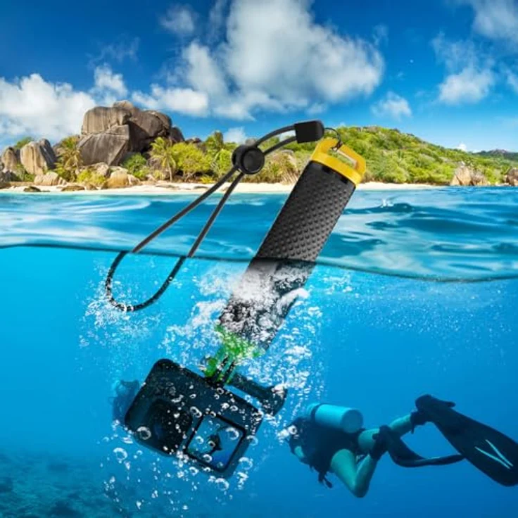 Sametop Schwimmender Handgriff Wasserdicht Handgriff Floating Hand Grip Einbeinstativ Tauchen Stock für GoPro Hero 6, 5, 4, Session, 3+, 3, 2, 1 Kameras – Bild 6